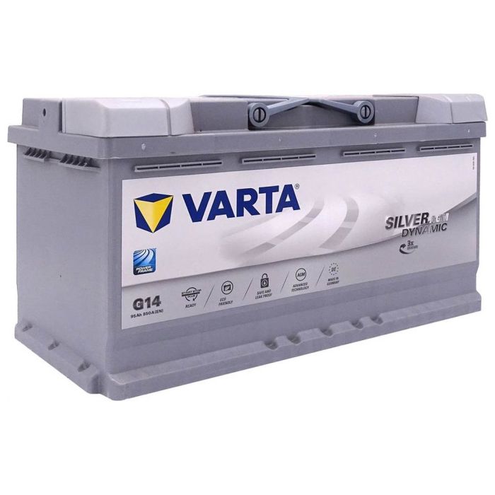 Varta 595901 AGM Start Stop 95AH 850A, 353x175x190 mm Silver Dynamic