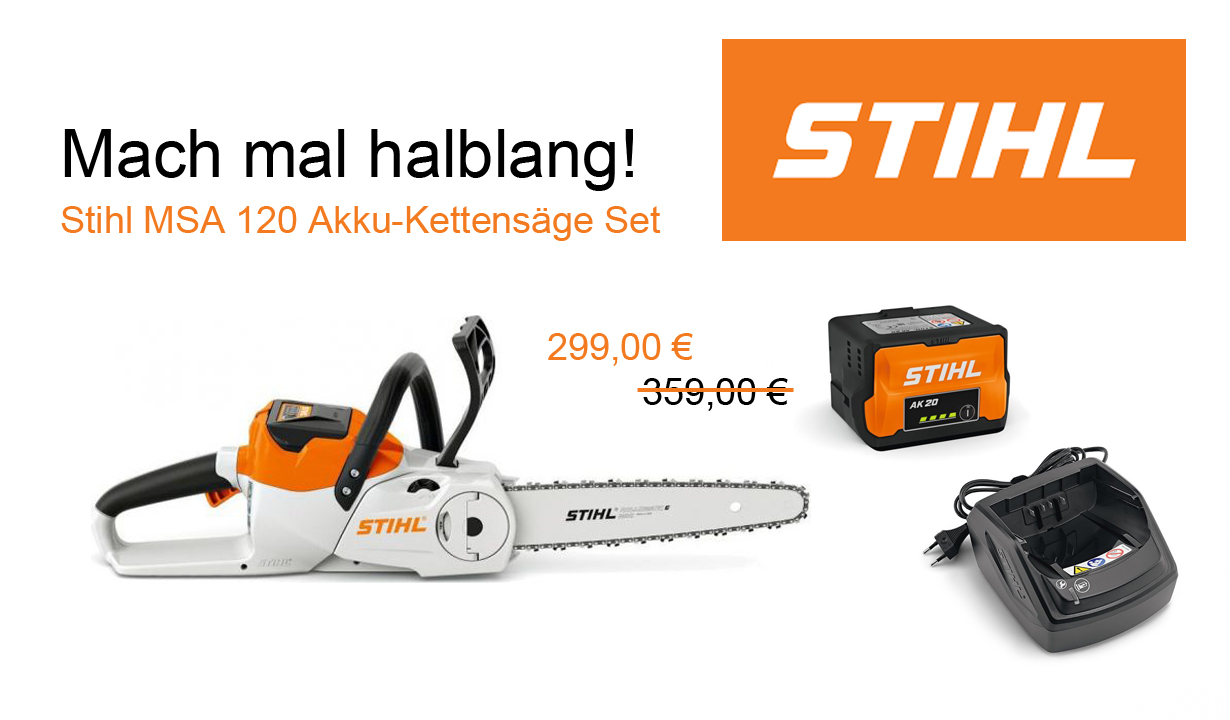 Stihl Akku-Kettensäge MSA 120 Set mit AK20 und AL101